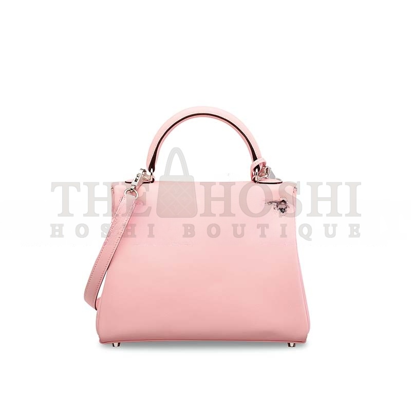 H**me5 A ROSE SAKURA SWIFT LEATHER RETOURNÉ KELLY 25 WITH PALLADIUM HARDWARE (25*17*7cm) Master Quality
